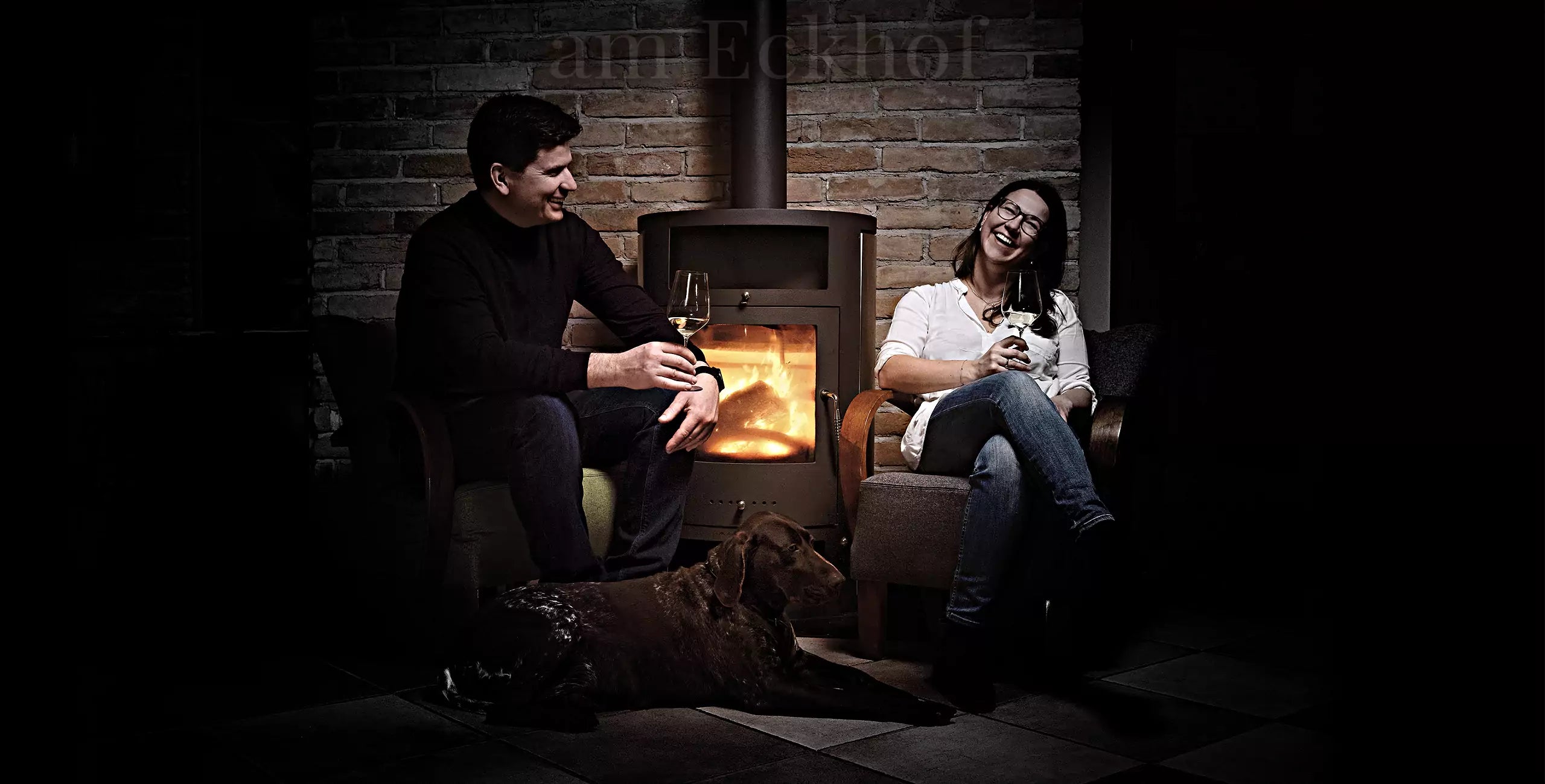 Wijnmaker Bernhard Ecker en zijn vrouw, van wijnhuis Ecker - Eckhof, Wagram, Oostenrijk