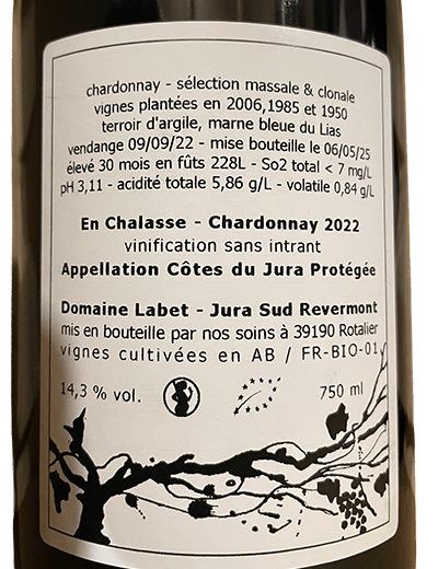 Chardonnay En Chalasse, Labet, Jura - Lekker Sapje - Wijn voor mensen met humor