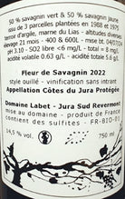 Fleur de Savagnin En Chalasse, Labet, Cotes du Jura, Frankrijk wittewijn_achteretiket