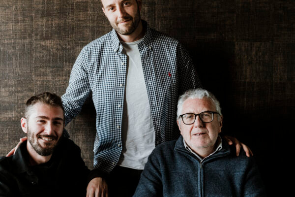 Massimo Rattalino en zijn zonen Andrea en Maurizio van wijnhuis Ratalino in Barbaresco, Piemonte