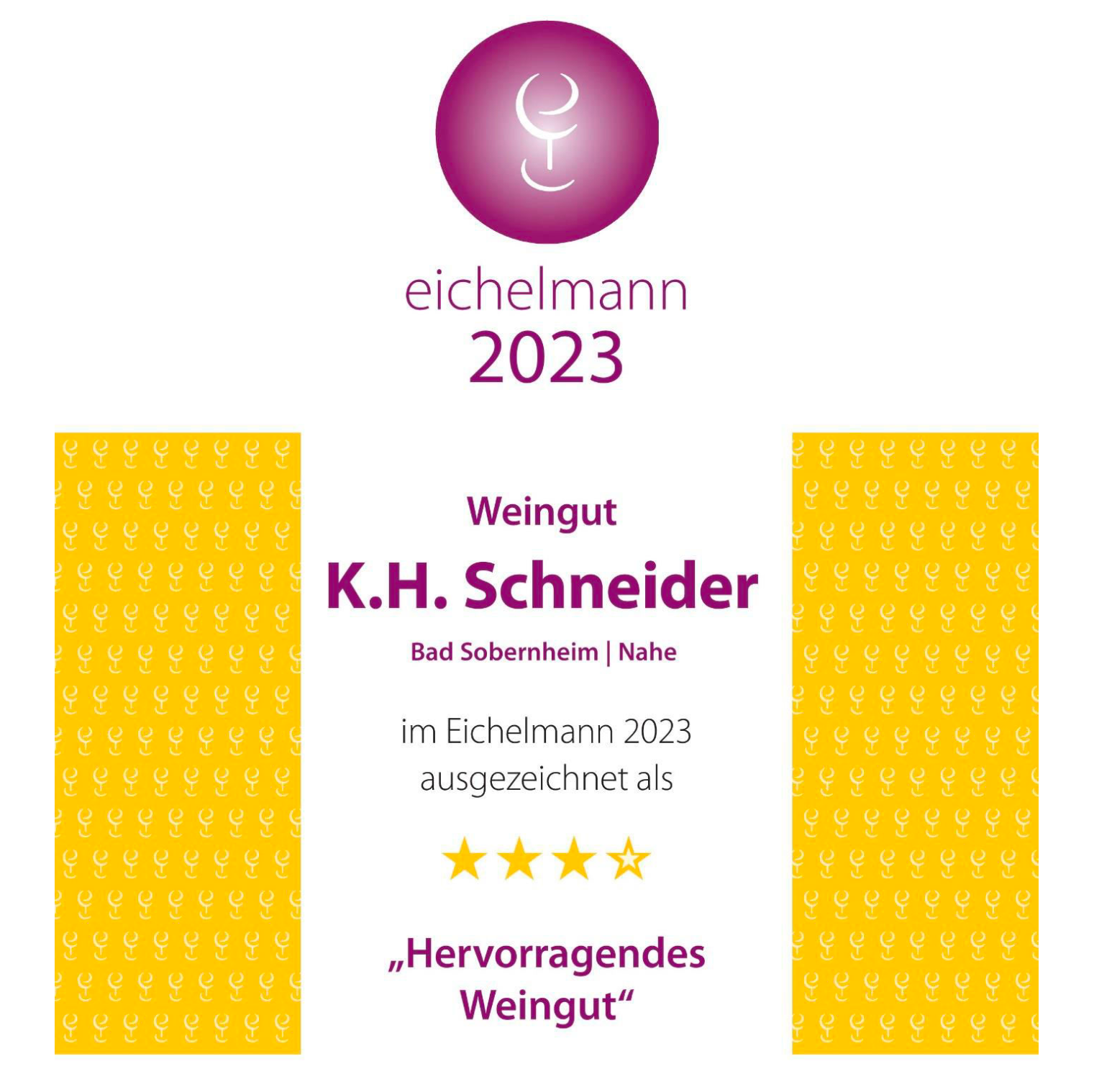 De beroemde Eichelmann wijngids geeft wijnhuis KH Schneider 4 sterren: uitstekend!