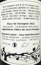 Fleur de Savagnin En Chalasse, Labet, Cotes du Jura, Frankrijk wittewijn_achteretiket