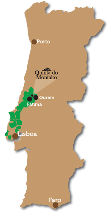 Quinta do Montalto, DO Lisboa, Portugal, kaart van het wijngebied