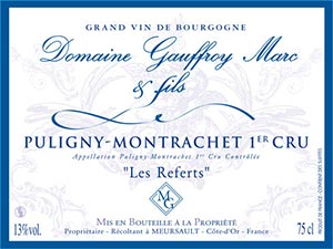 Puligny-Montrachet Les Referts 1e Cru, Domaine Gauffroy, Bourgogne 2019 - Lekker Sapje - Wijn voor mensen met humor